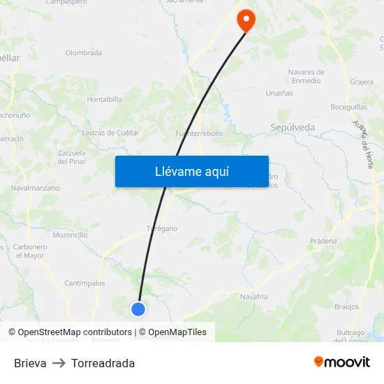 Brieva to Torreadrada map