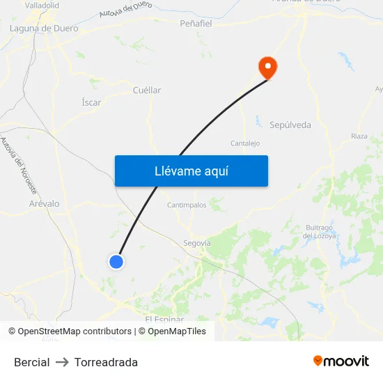 Bercial to Torreadrada map
