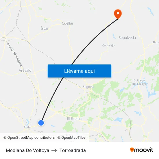Mediana De Voltoya to Torreadrada map