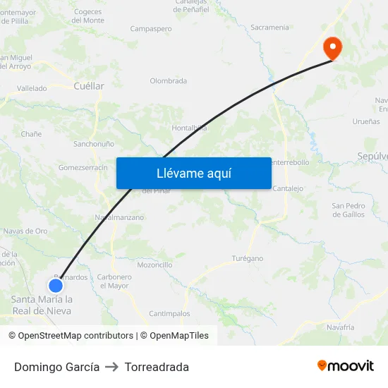 Domingo García to Torreadrada map