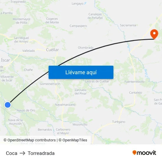 Coca to Torreadrada map