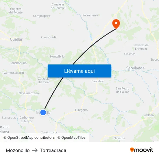 Mozoncillo to Torreadrada map