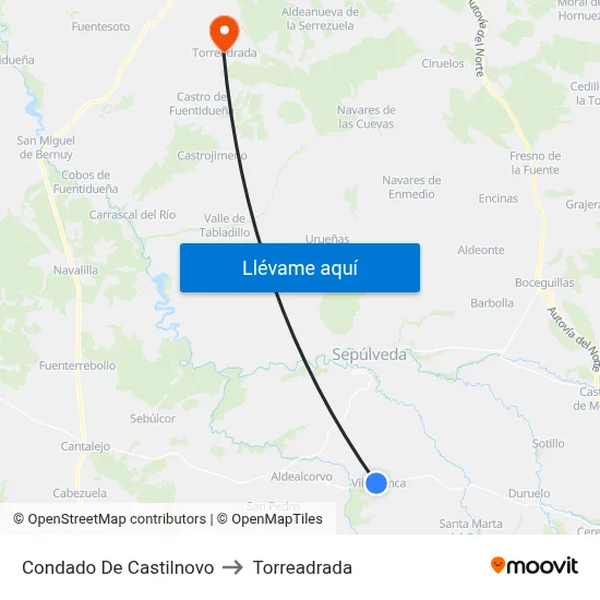 Condado De Castilnovo to Torreadrada map