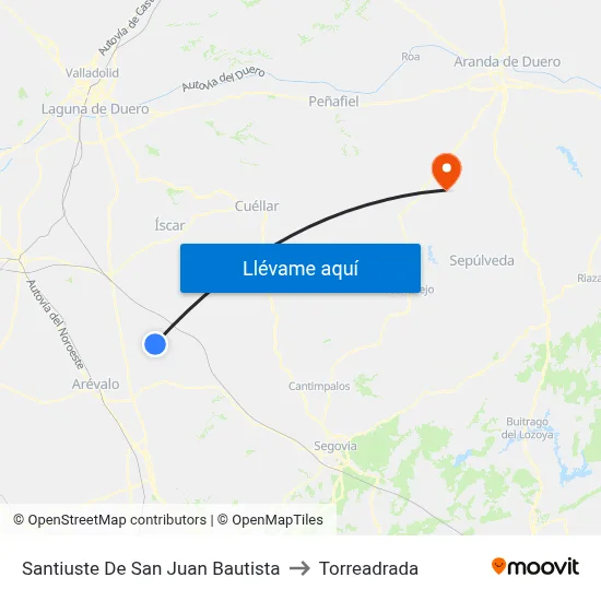 Santiuste De San Juan Bautista to Torreadrada map
