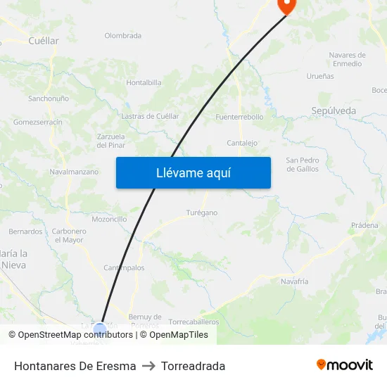 Hontanares De Eresma to Torreadrada map