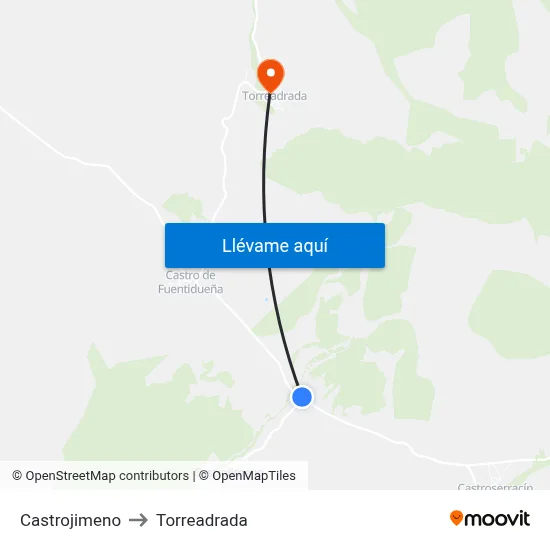 Castrojimeno to Torreadrada map