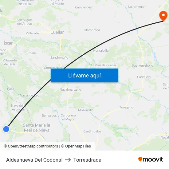 Aldeanueva Del Codonal to Torreadrada map