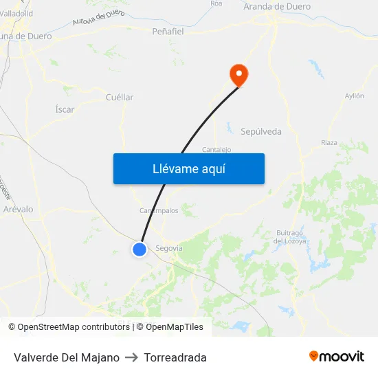 Valverde Del Majano to Torreadrada map