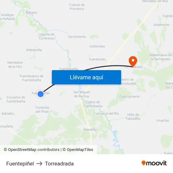 Fuentepiñel to Torreadrada map