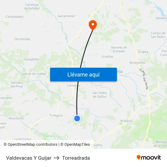 Valdevacas Y Guijar to Torreadrada map