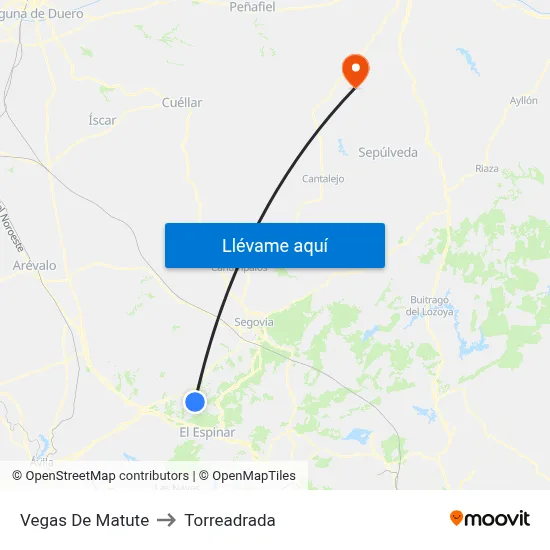 Vegas De Matute to Torreadrada map