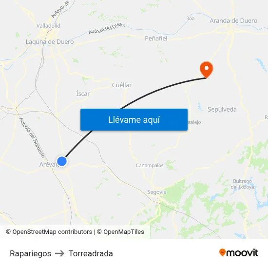 Rapariegos to Torreadrada map