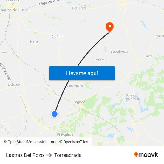 Lastras Del Pozo to Torreadrada map