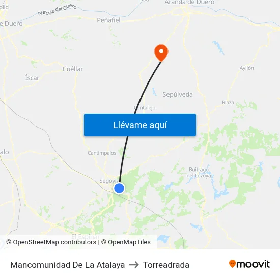 Mancomunidad De La Atalaya to Torreadrada map