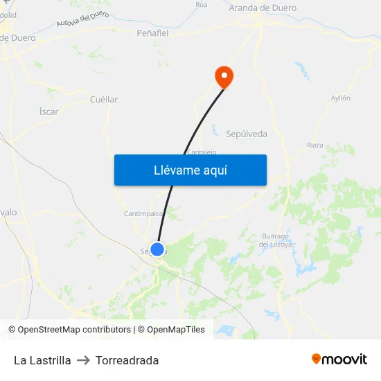 La Lastrilla to Torreadrada map