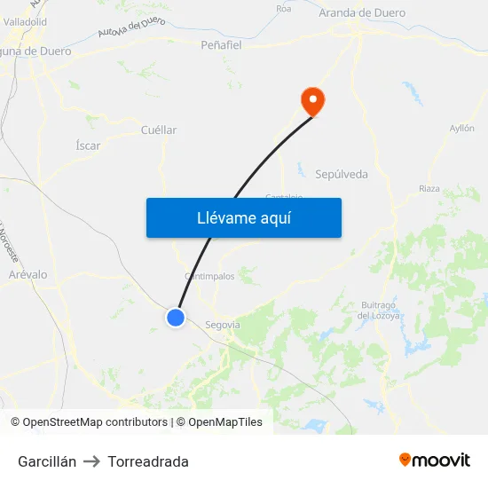 Garcillán to Torreadrada map