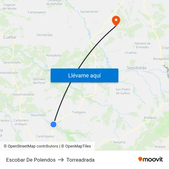 Escobar De Polendos to Torreadrada map