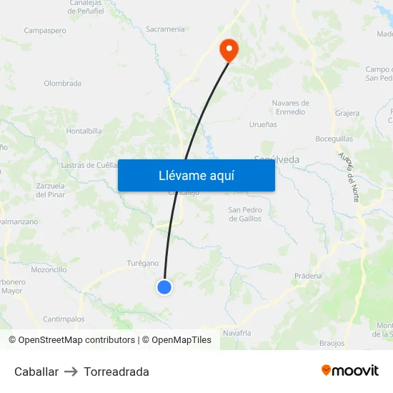 Caballar to Torreadrada map