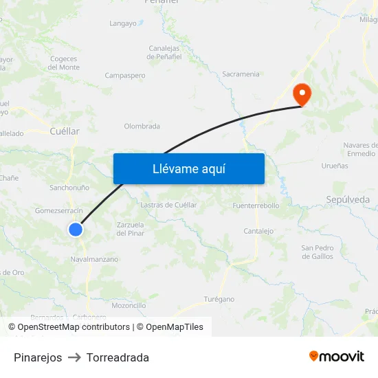 Pinarejos to Torreadrada map
