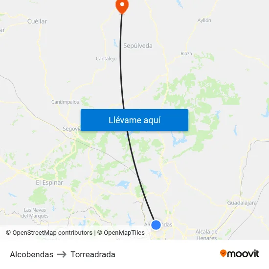Alcobendas to Torreadrada map