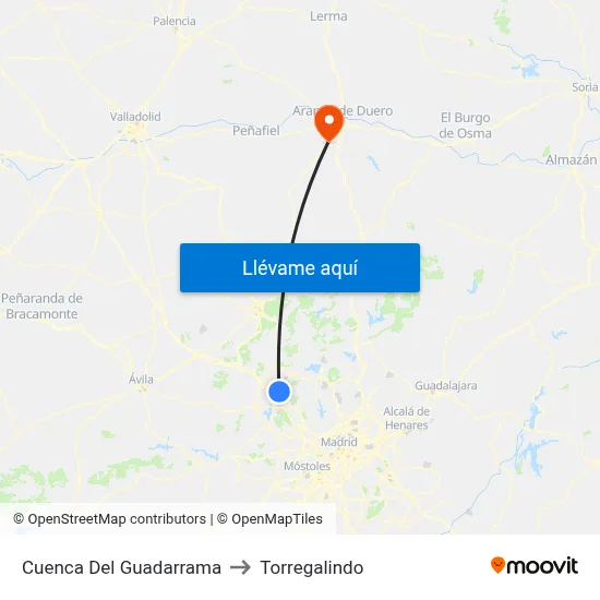 Cuenca Del Guadarrama to Torregalindo map