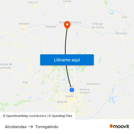 Alcobendas to Torregalindo map