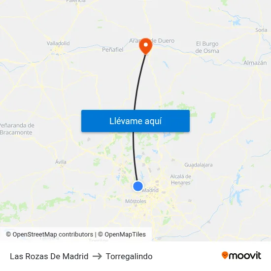 Las Rozas De Madrid to Torregalindo map
