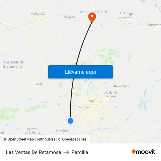 Las Ventas De Retamosa to Pardilla map