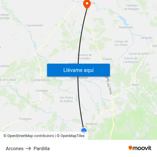 Arcones to Pardilla map