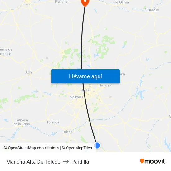 Mancha Alta De Toledo to Pardilla map