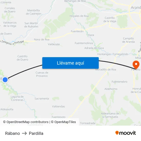 Rábano to Pardilla map