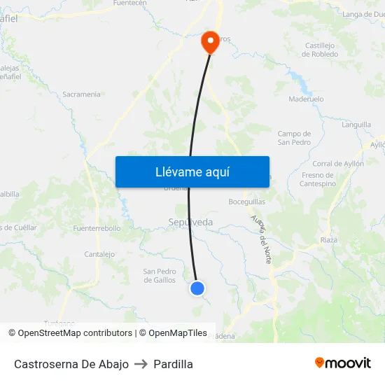 Castroserna De Abajo to Pardilla map