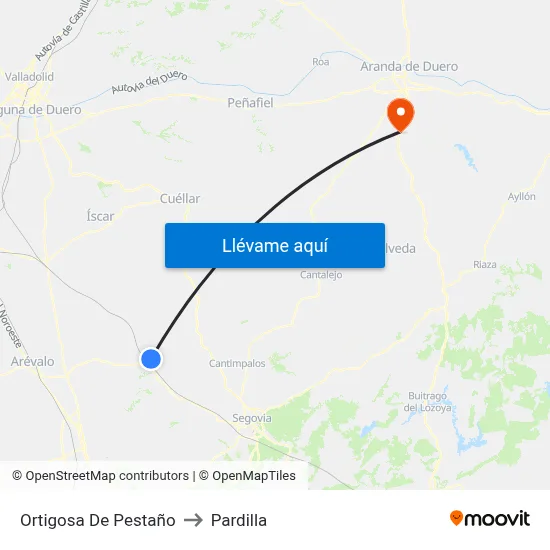 Ortigosa De Pestaño to Pardilla map