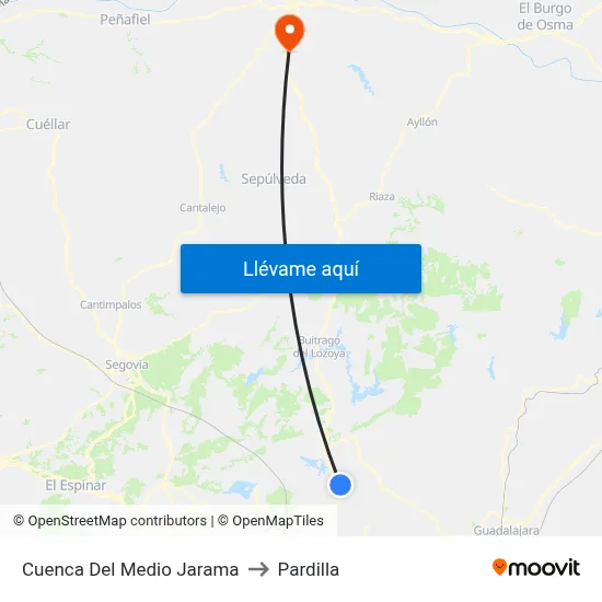 Cuenca Del Medio Jarama to Pardilla map