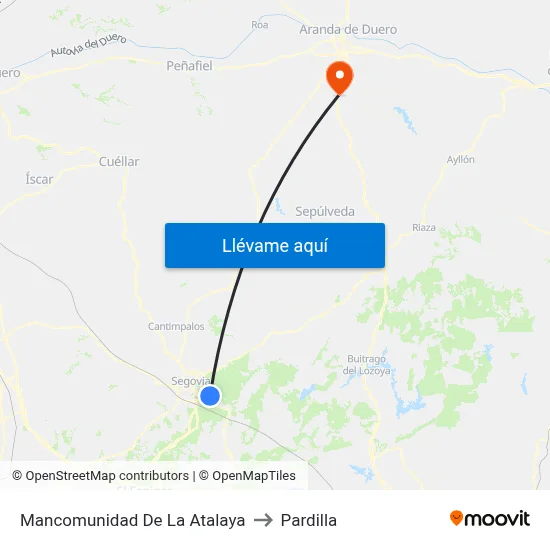 Mancomunidad De La Atalaya to Pardilla map