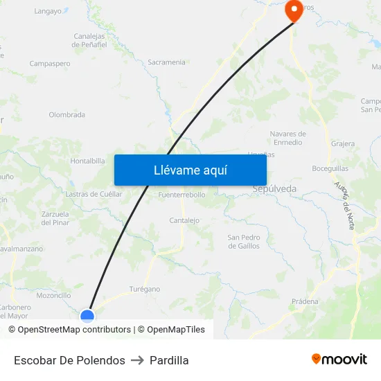 Escobar De Polendos to Pardilla map