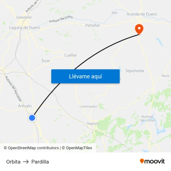 Orbita to Pardilla map