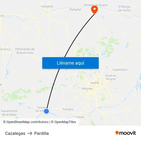 Cazalegas to Pardilla map