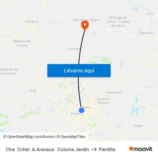 Ctra. Cchel. A Aravaca - Colonia Jardín to Pardilla map