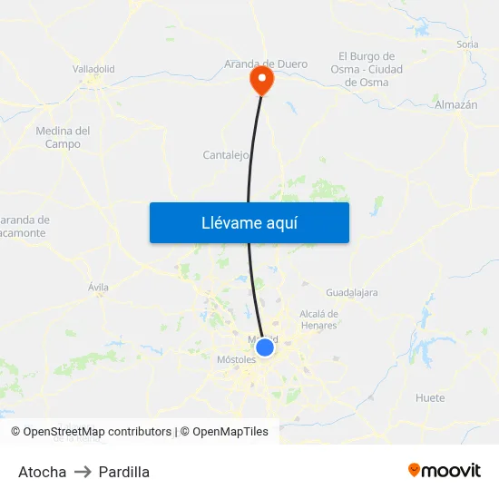Atocha to Pardilla map