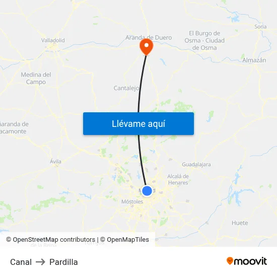 Canal to Pardilla map