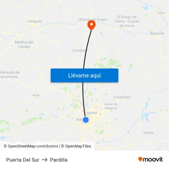 Puerta Del Sur to Pardilla map