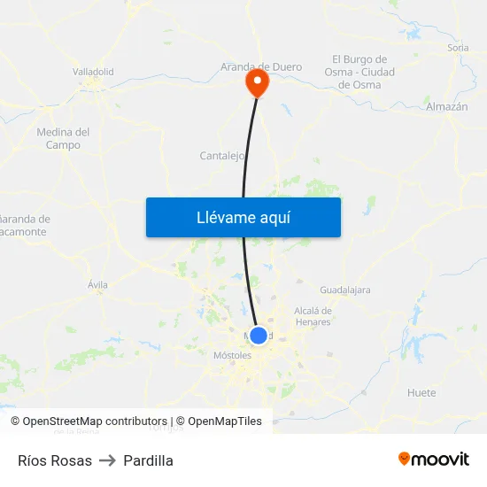 Ríos Rosas to Pardilla map