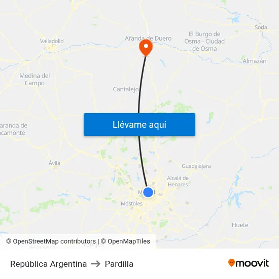 República Argentina to Pardilla map