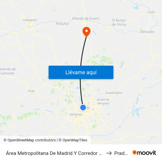 Área Metropolitana De Madrid Y Corredor Del Henares to Pradales map