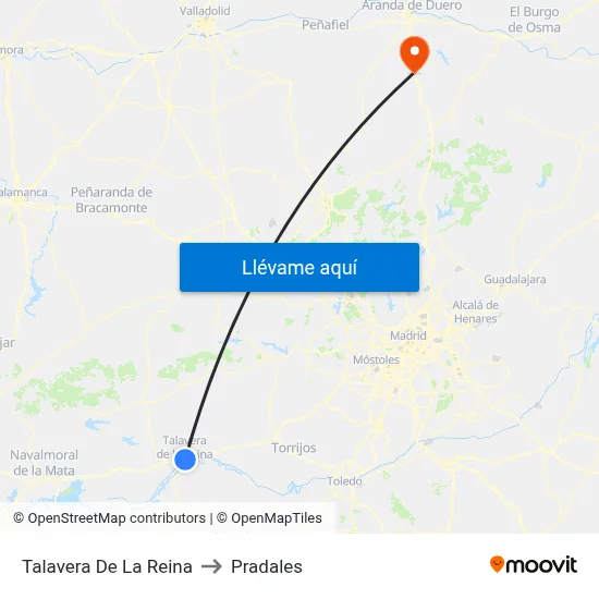 Talavera De La Reina to Pradales map