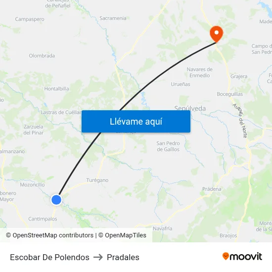 Escobar De Polendos to Pradales map