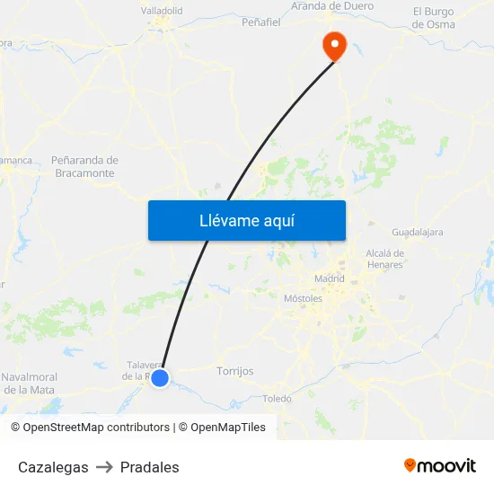 Cazalegas to Pradales map