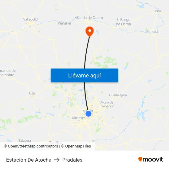 Estación De Atocha to Pradales map