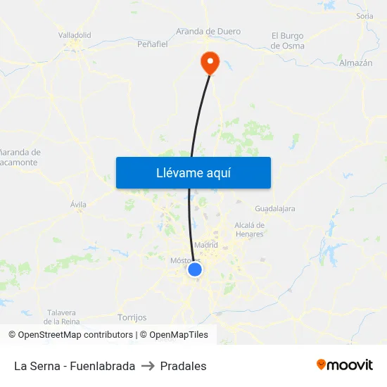 La Serna - Fuenlabrada to Pradales map